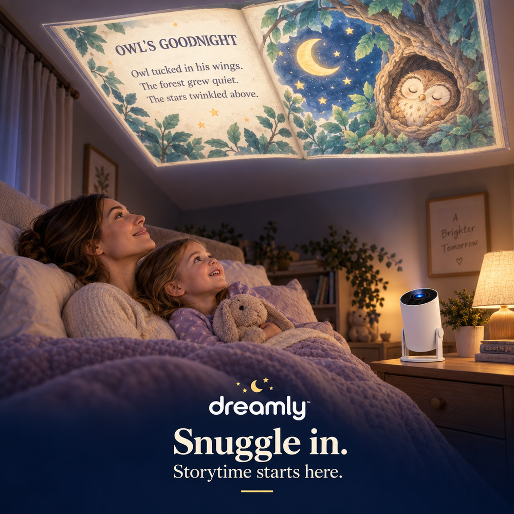 Dreamly projecting onto a bedroom ceiling